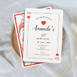 Hearts Playing Card 30th Birthday Invitation<br><div class="desc">Introducing our latest product, the "30th Birthday Playing Card of Hearts Party Set, " the perfect way to celebrate your milestone birthday with a touch of Las Vegas, casino glamour, and art deco style. Our set comes with everything you need to host an unforgettable poker-themed party, including customised playing cards...</div>