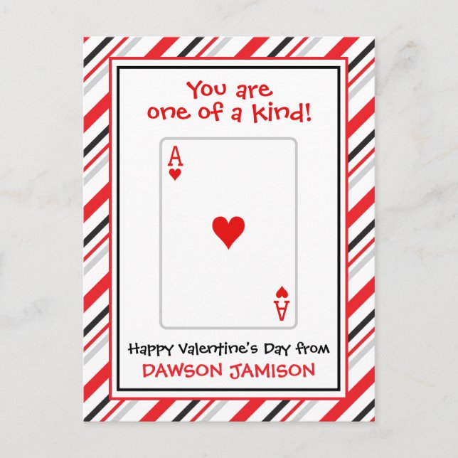 Hearts Playing Card Personalised Valentine's Cards (Front)
