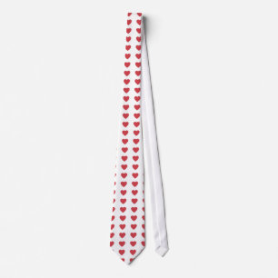 Hearts Polka Dot Pattern on White Tie