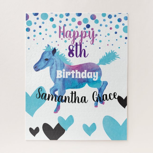 Hearts & Ponies Birthday Jigsaw Puzzle (Vertical)