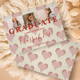 Hearts Pre-K Graduate Three Photos Textile Texture