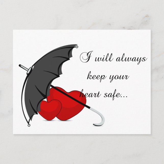 Hearts Protected by Love Postcard (Front)
