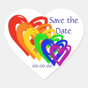 Hearts Rainbow Heart Sticker