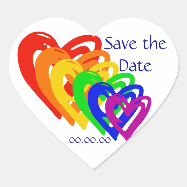 Hearts Rainbow Heart Sticker (Front)