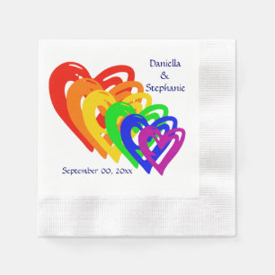 Hearts Rainbow Napkin