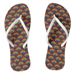 Hearts & Rainbows Pattern Jandals