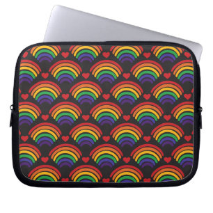 Hearts & Rainbows Pattern Laptop Sleeve