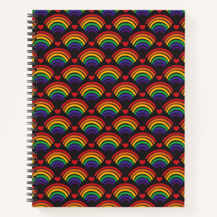 Hearts & Rainbows Pattern Notebook