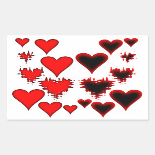 Hearts Rectangular Sticker