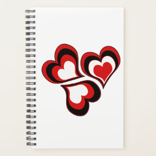 Hearts, red, black, white, Valentine's day . Planner