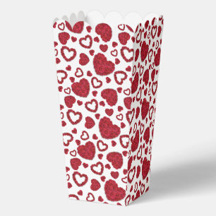Hearts Red Roses Pattern Minimalist Valentine's Favour Box