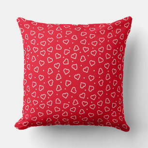 Hearts Red Throw Pillow