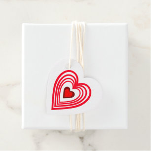 Hearts Red Wedding Valentines Day 4Eve Favour Tags