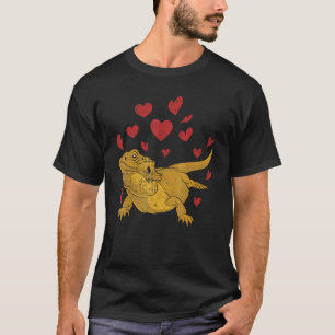 Hearts Reptile Pet Owner Animal Lizard Bearded Dr T-Shirt