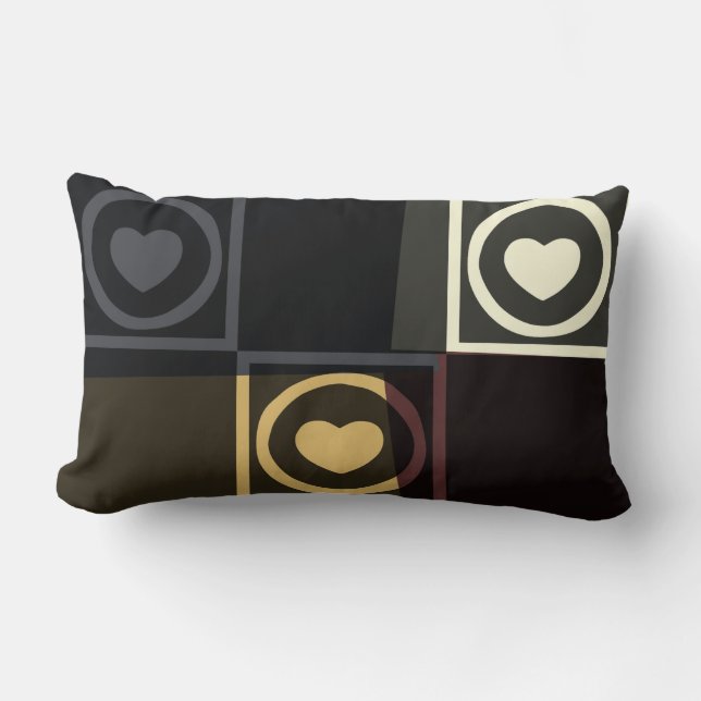 Hearts Retro Art Deco Pillow (Front)