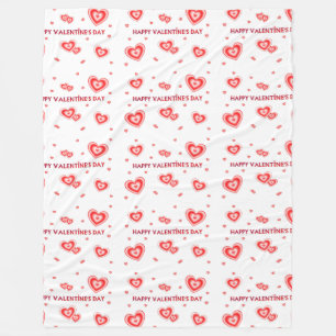 Hearts Romance Love Date Personalise Anniversaries Fleece Blanket