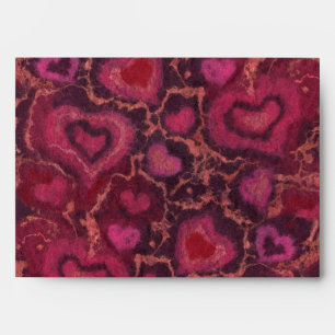 Hearts, romantic love pink red valentines day gift envelopes