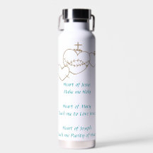 Hearts Rosary Water Bottle