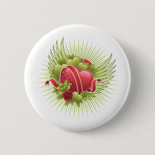 Hearts Roses and Wings 6 Cm Round Badge