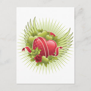Hearts Roses and Wings Postcard
