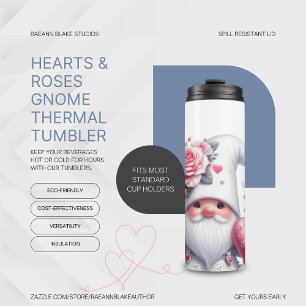Hearts & Roses Gnome Thermal Tumbler