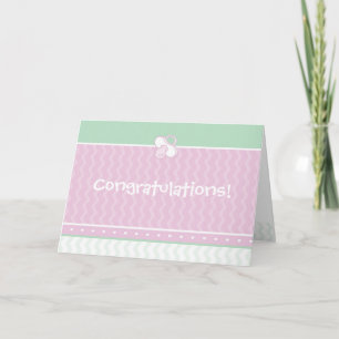 Hearts/Ruffles/Pacifier Congratulations New Baby Card