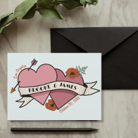 Hearts save The Date Wedding 