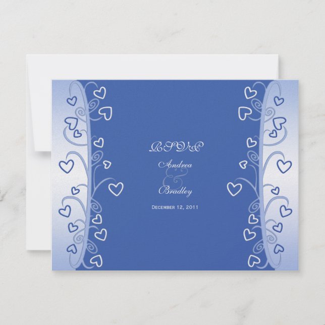 Hearts & Scrolls Wedding Response Card (Front)