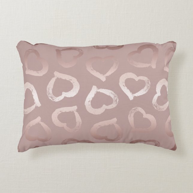 Hearts seamless pattern decorative cushion (Front)