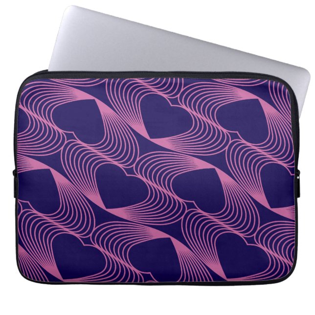 hearts seamless pattern on laptop sleeve (Front)