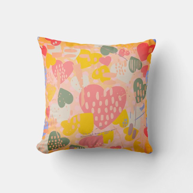Hearts, seamless pattern picture cushion (Front)