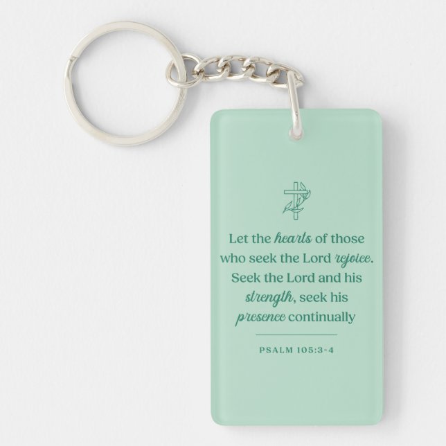 Hearts Seeking the Lord Christian Key Ring (Front)