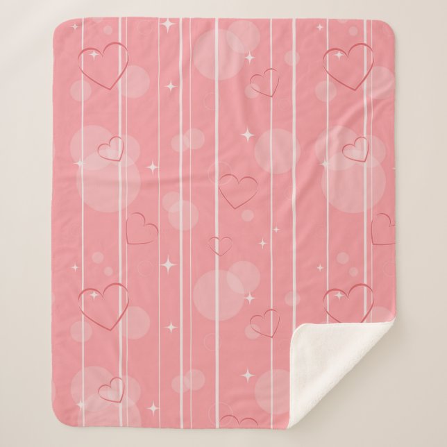 Hearts Sherpa Blanket (Front)