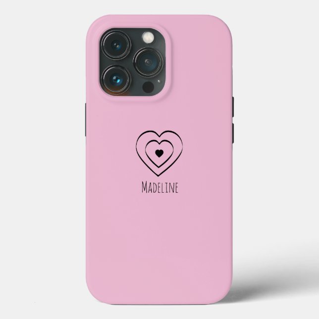 Hearts Simple Hand Drawn Any Colour Name  Case-Mate iPhone Case (Back)