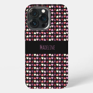 Hearts Simple Hand Drawn Valentine's Day Pattern iPhone 13 Pro Case