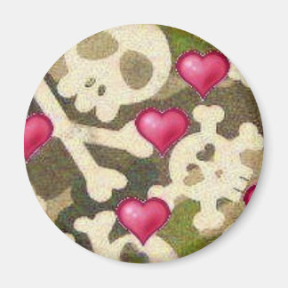 Hearts/Skulls/Camo Look Magnet
