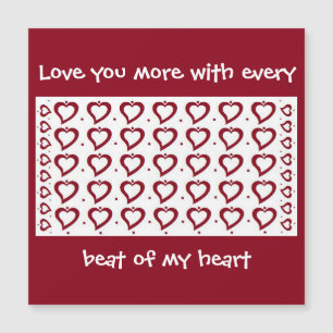 Hearts & Small Dots Red & White Love You More Card