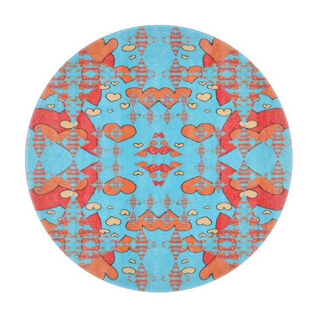Hearts Sparks Cutting Board (Front)