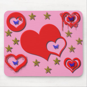 Hearts, Stars, Butterfly Mousepad