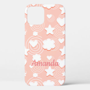 Hearts, Stars & Swirls of Pink Breeze iPhone 12 Case