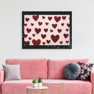 Hearts Stretched Canvas Print