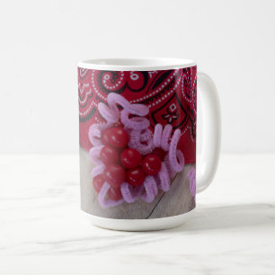 Hearts & Sweets Red & pink rustic Coffee Mug