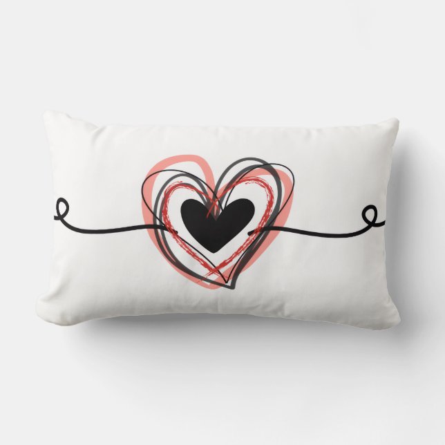 Hearts & Swirls Lumbar Cushion (Front)