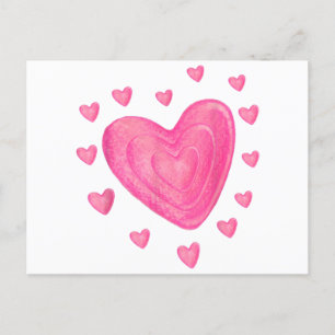 Hearts T Shirt Kids School Valentines Day Girls Bo Postcard