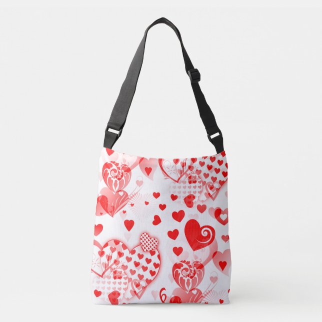 Hearts Tattoo seamless pattern + your ideas Crossbody Bag (Front)