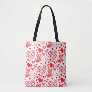 Hearts Tattoo seamless pattern + your ideas Tote Bag