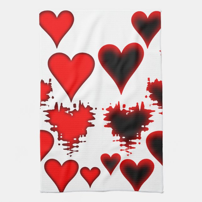 Hearts Tea Towel (Vertical)
