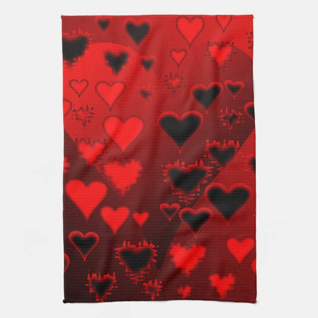Hearts Tea Towel (Vertical)