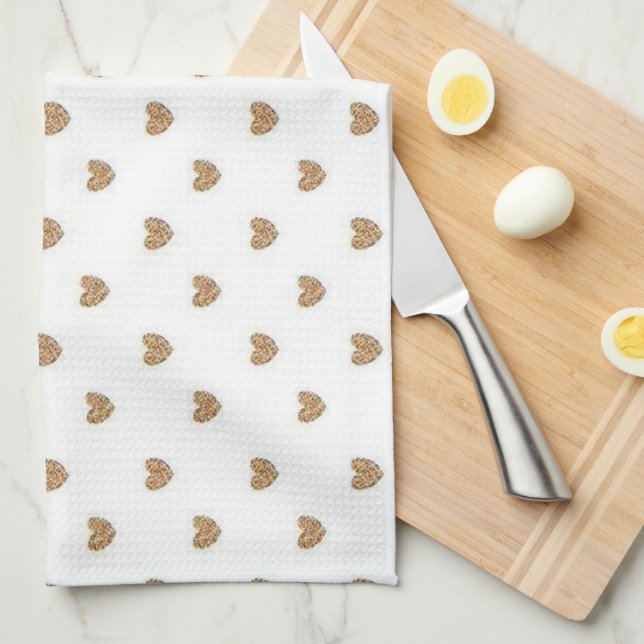 Hearts Tea Towel (Quarter Fold)