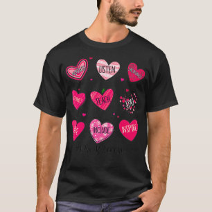 Hearts Teach Love Inspire PreK Teacher Valentines T-Shirt